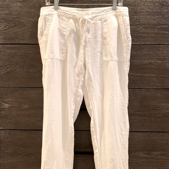Joie linen pant. Zip front with drawstring waist; 2 front & 2 back pockets - Picture 3 of 8